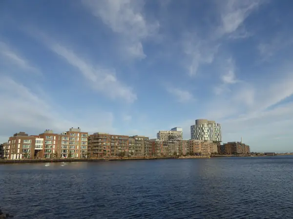 Sandkaj quay at Nordbassinet in Nordhavn, Copenhagen, the street where akmē is