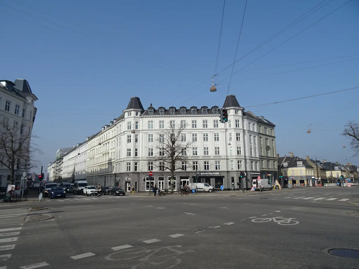 Sølvgade at Sølvtorvet and Øster Farimagsgade, Copenhagen, the street where texture is